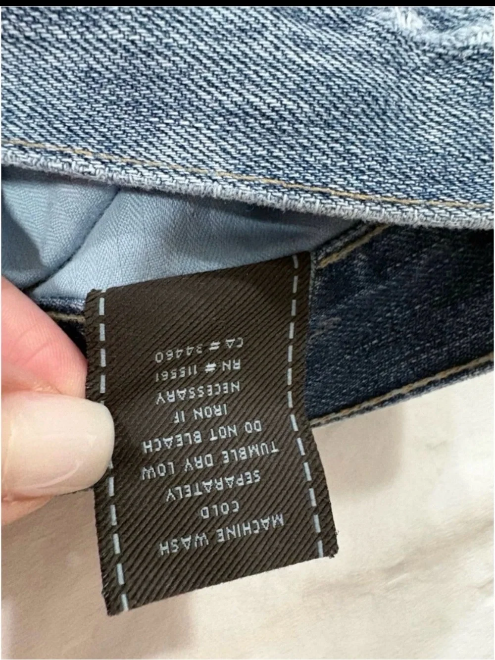 7 For All Mankind Dojo Jean Shorts 32 100% Cotton Distressed Raw Hem Made In USA